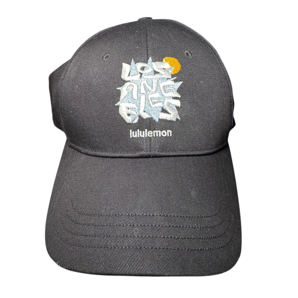 Lululemon Black Los Angeles Baseball Cap‎ with Embroidered Logo | M/S | EUC